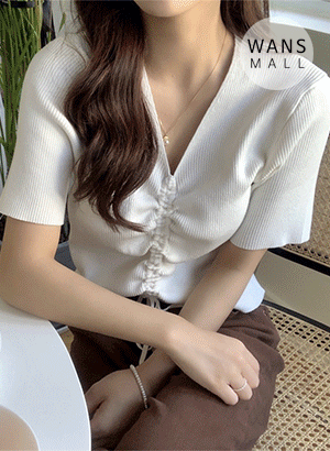 [만원의행복] 라비에 브이넥 쭈리 티셔츠 - tt4041