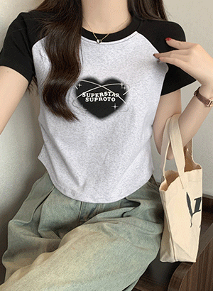 [캐주얼/데일리] 에이틴 하트 나그랑 반팔 티셔츠